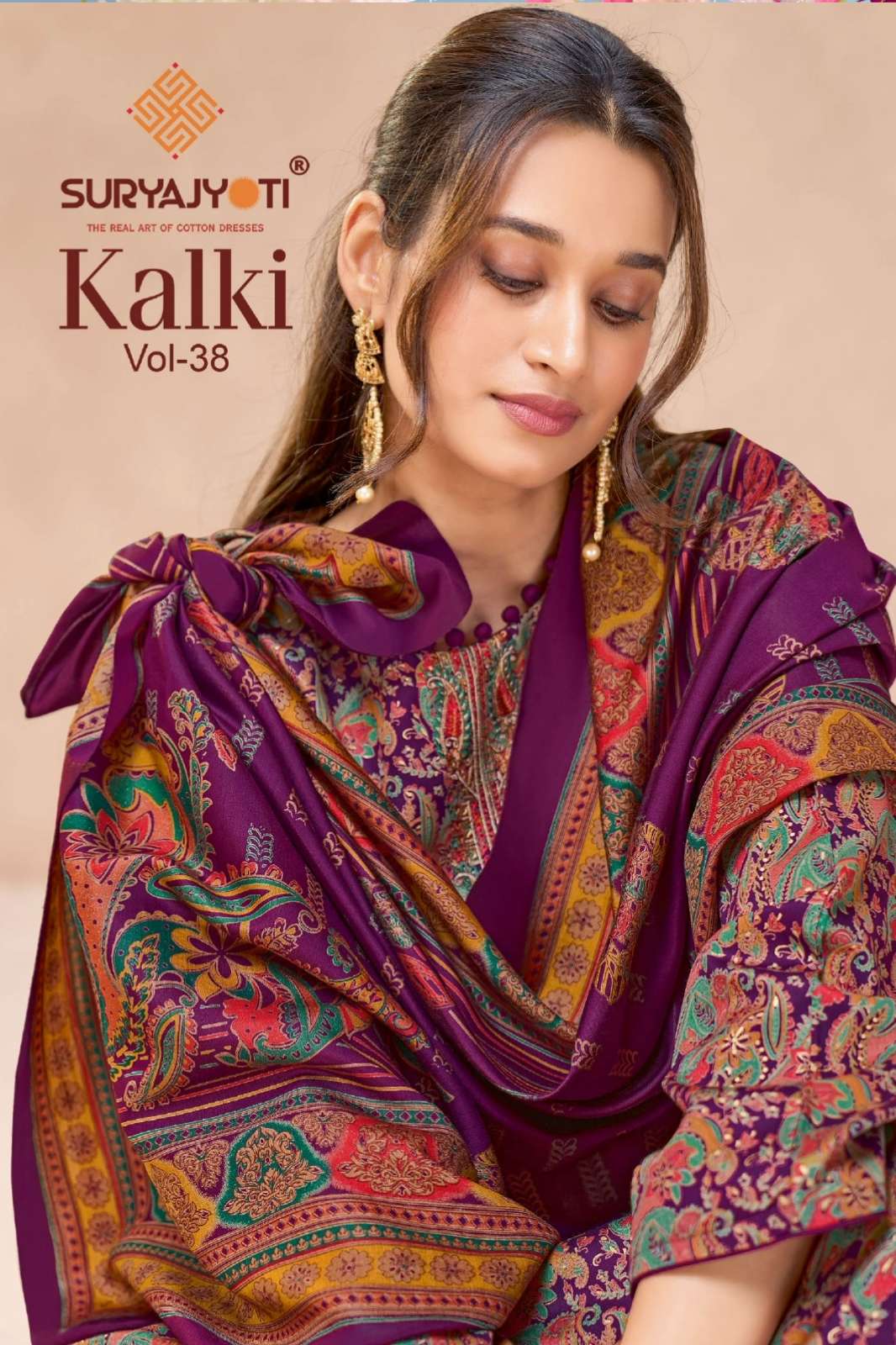 Suryajyoti Kalki Vol 38 Jam Satin Foil & Embroidery Work Suit 
