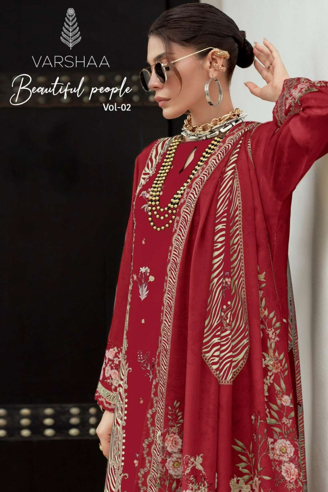 Varshaa Beautiful People Vol 2 Viscose Muslin Digital Print & Embroidered Suit