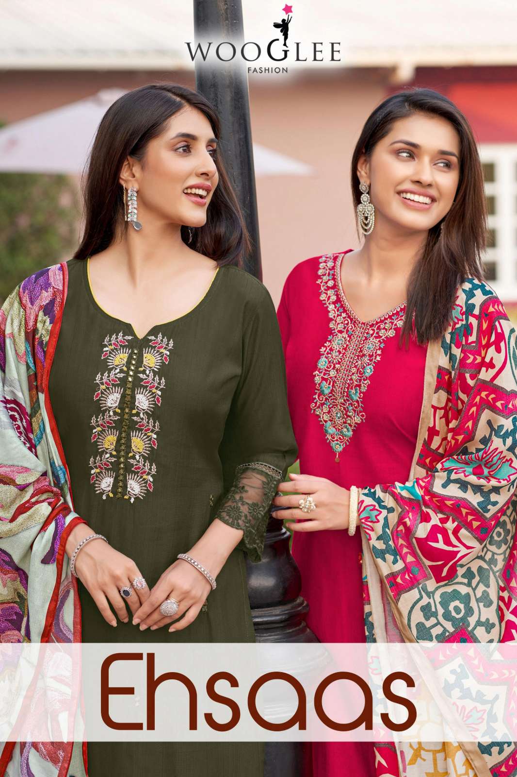 Wooglee Ehsaas Ready to Wear Viscose Weaving Beautiful Thread & Handwork Suit