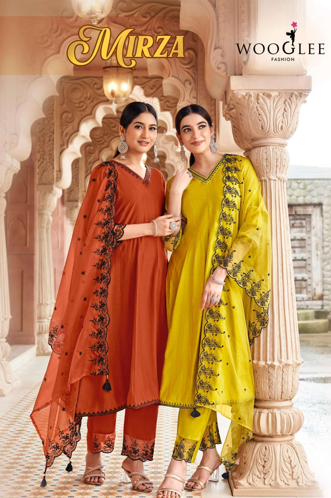Wooglee MIRZA Ready to Wear Viscose Weaving Hand & Threadwork Suit 