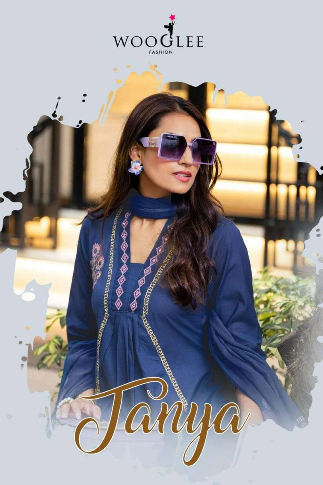 Wooglee Tanya Ready to Wear Cotton Print & Threadwork Suit