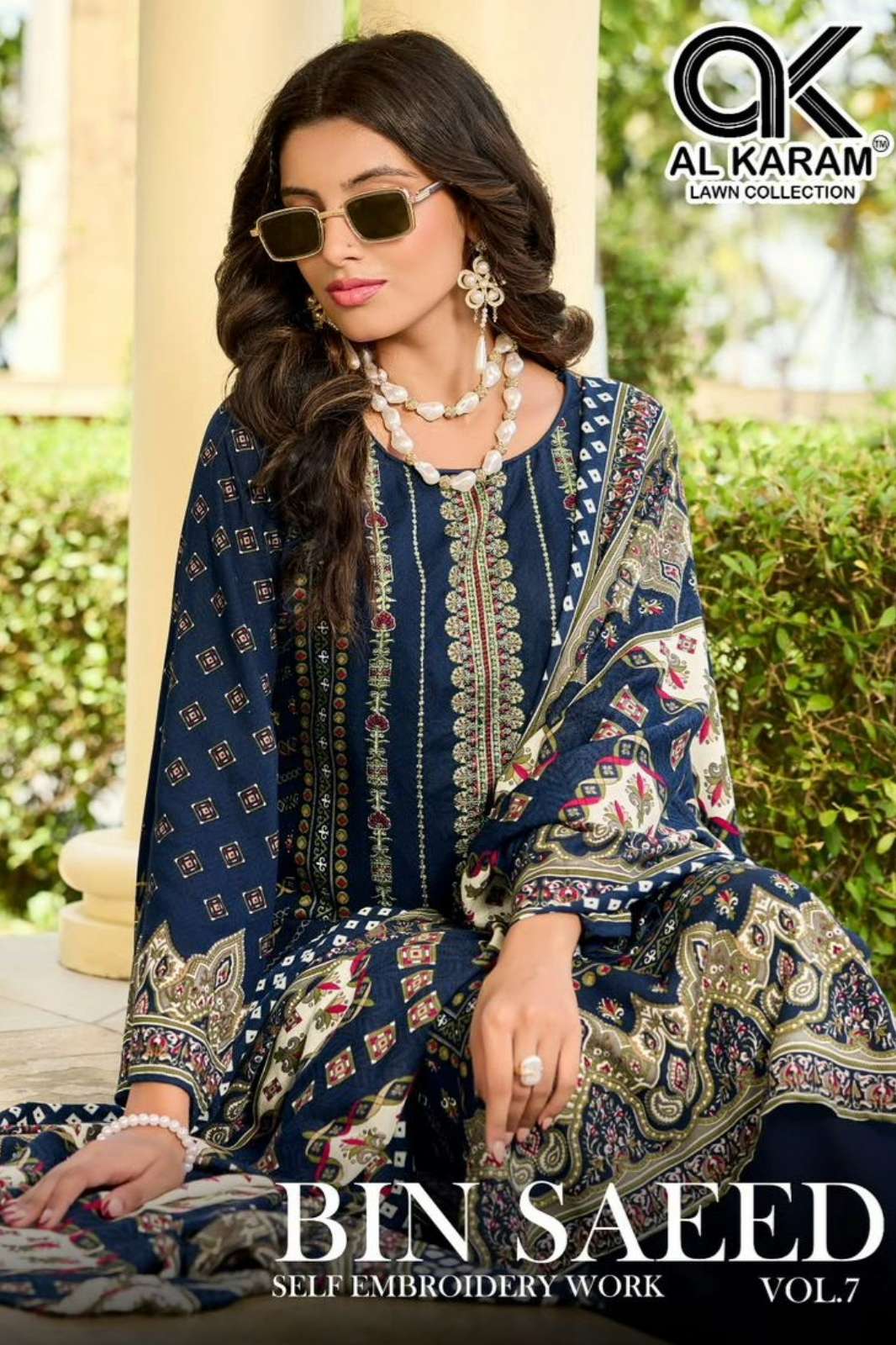 AL karam BIN SAEED 7 Pure Viscose Rayon Cotton Embroidery Work Pakistani Suit