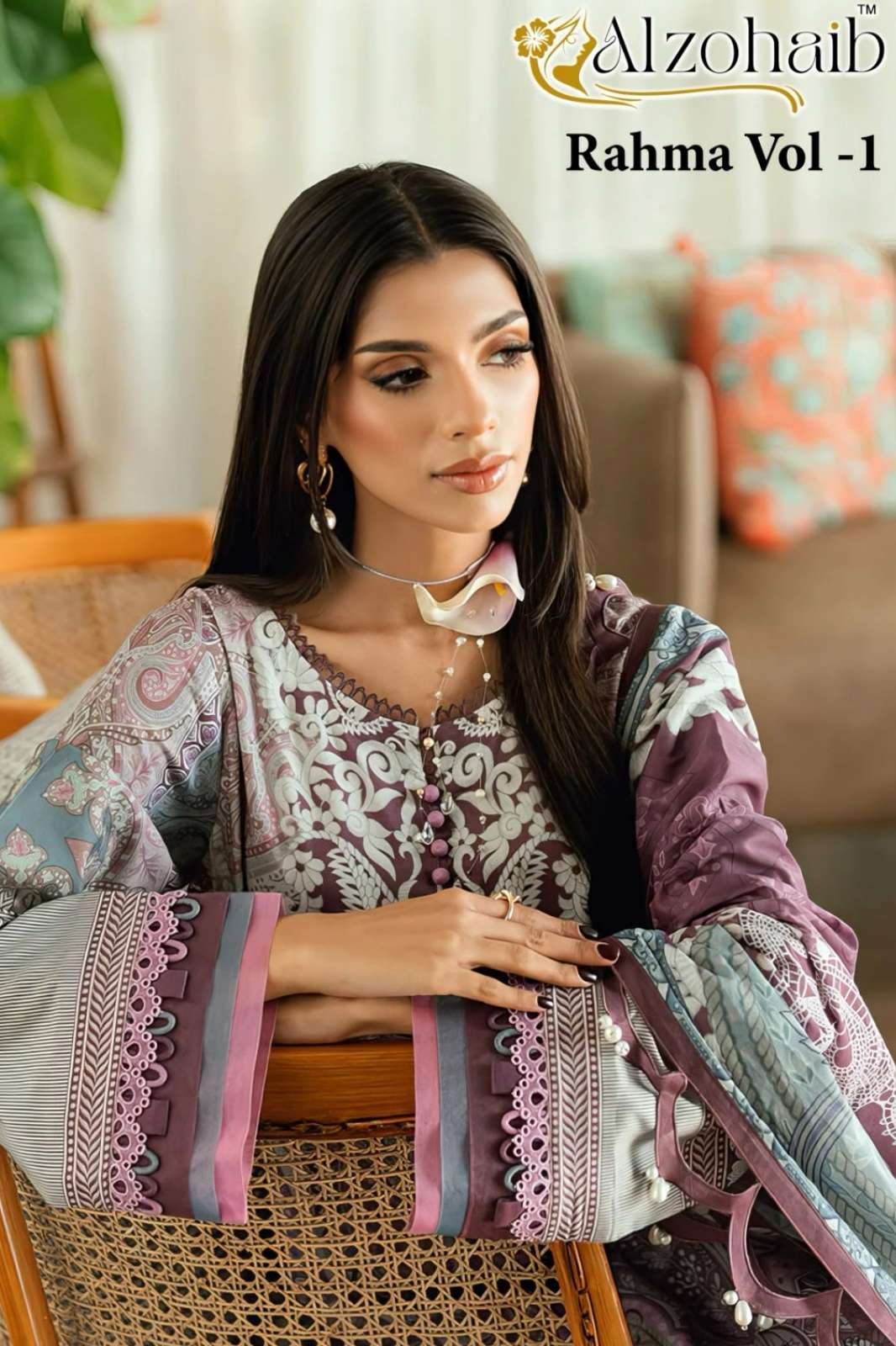 ALZOHAIB RAHMA VOL 1 Pure Cotton Beautiful Print & Patch Work Pakistani Suit 