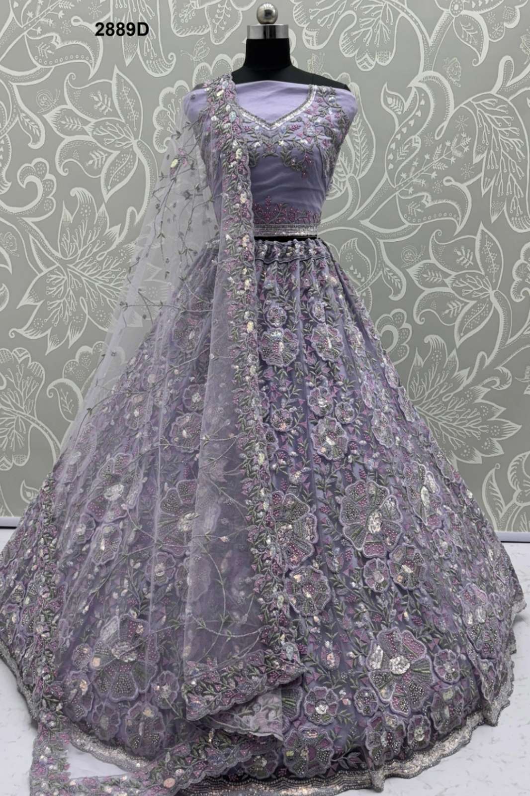 Anjani Arts 23384 Beautiful Net Embroidered Wedding Wear Lehenga Choli