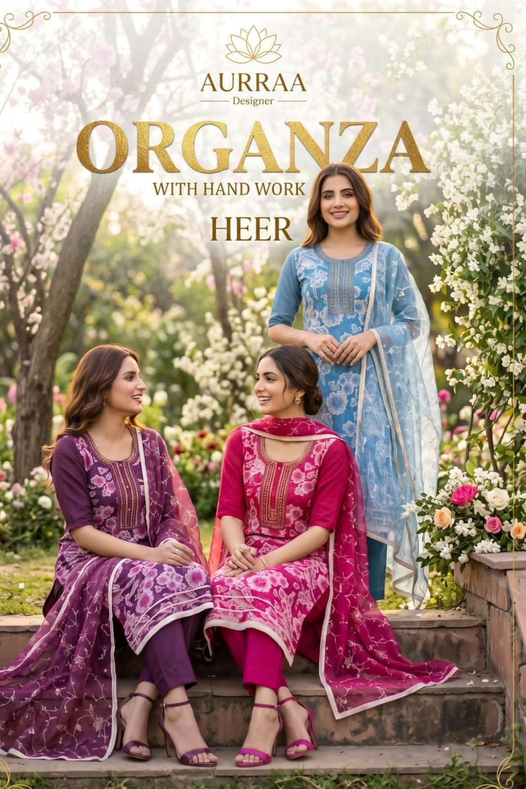 Aurraa HEER Ready to wear Cutdana & Zarkan Woek Organza Suit