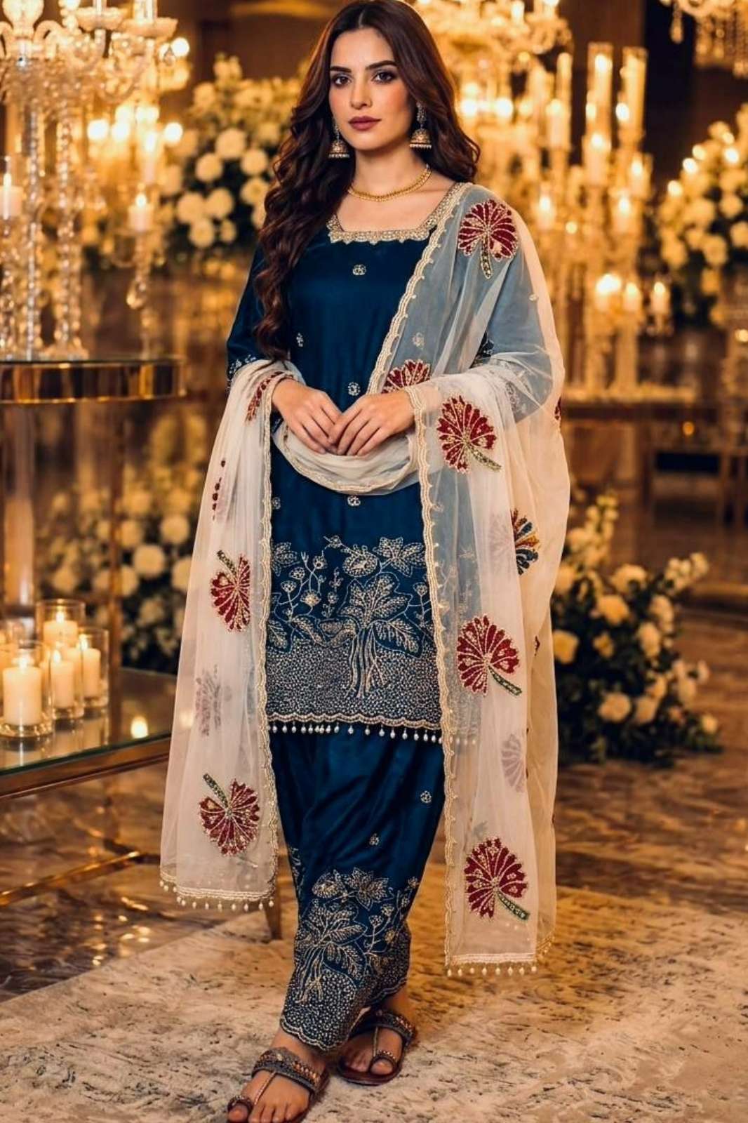 Balaji Emporium DV 23341 Ready to Wear Fendi Silk Moti & Embroidery Work Suit