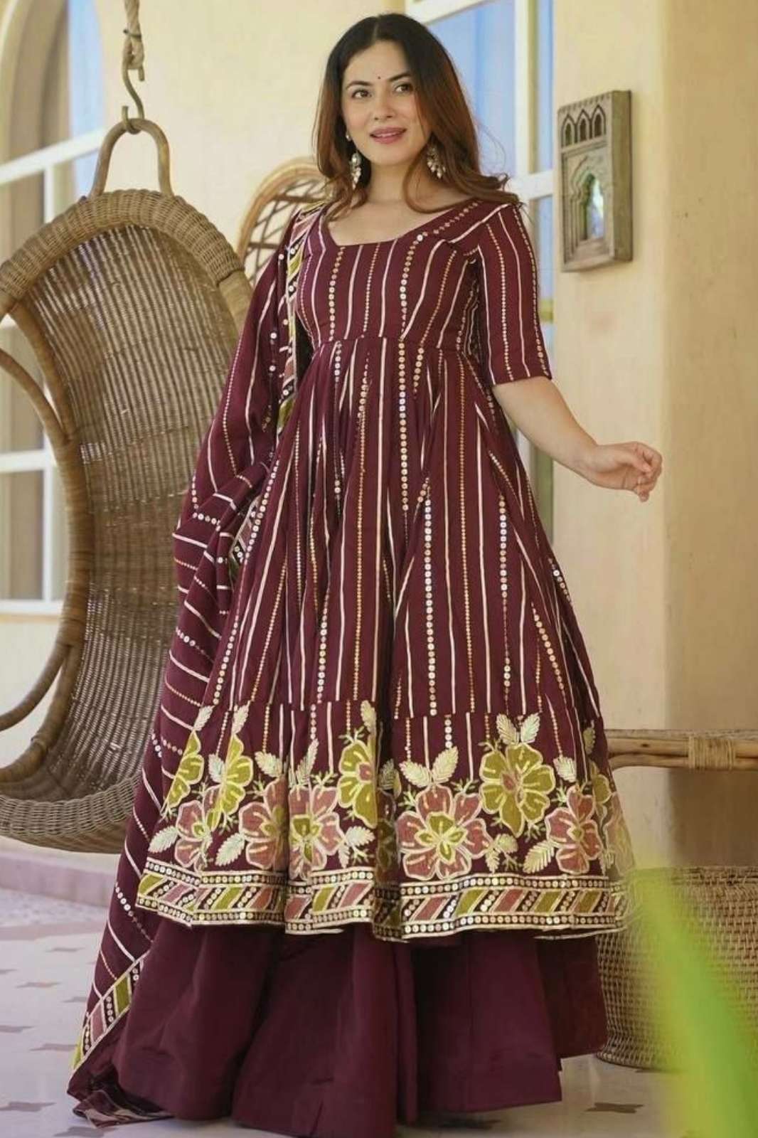 Balaji Emporium DV 23424 Ready to Wear Faux Georgette Embroidery Work Anarkali Suit