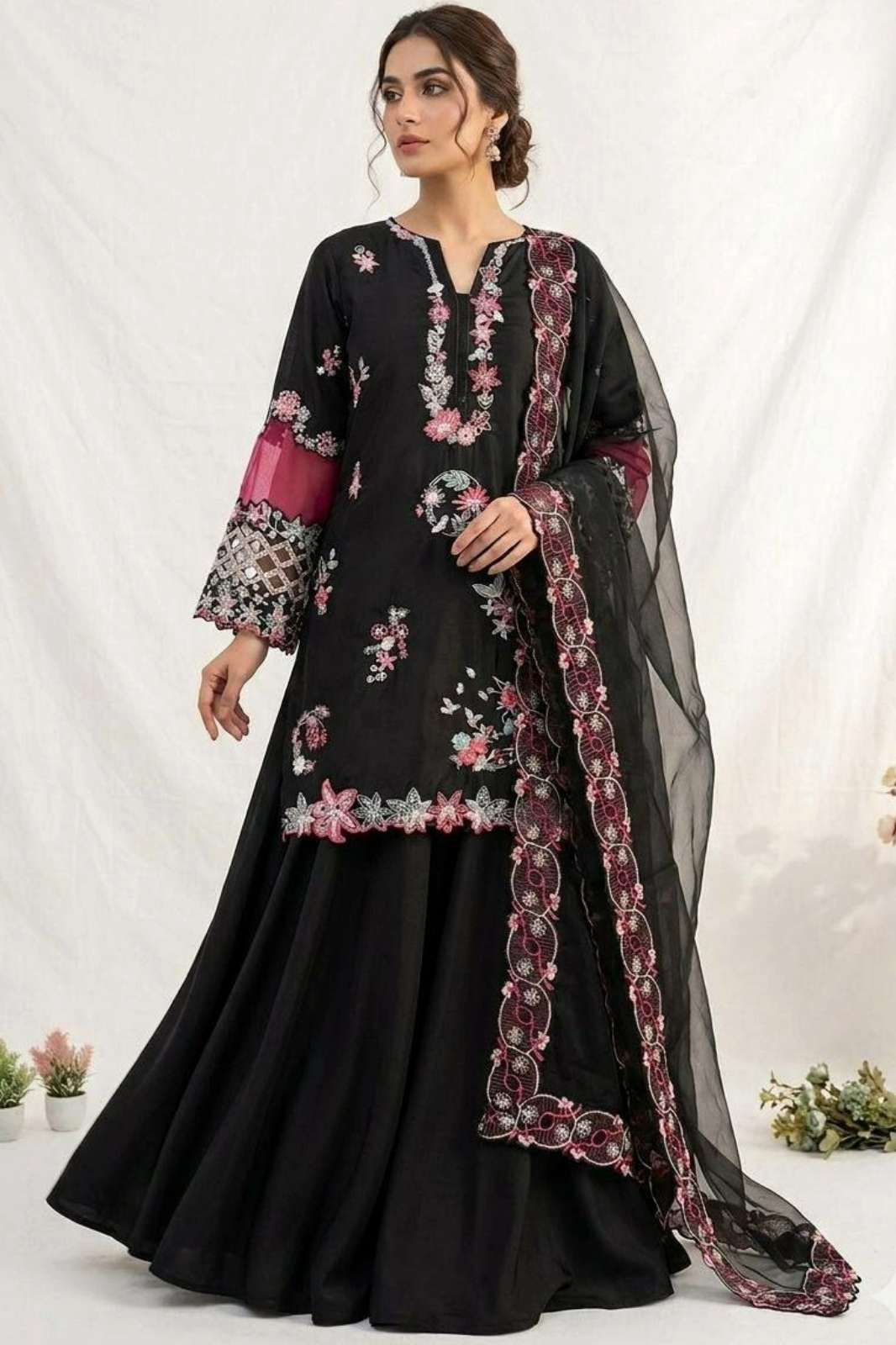 Balaji Emporium DV 23428 Ready to Wear Crape Silk Sequnce & Embroidery Work Suit