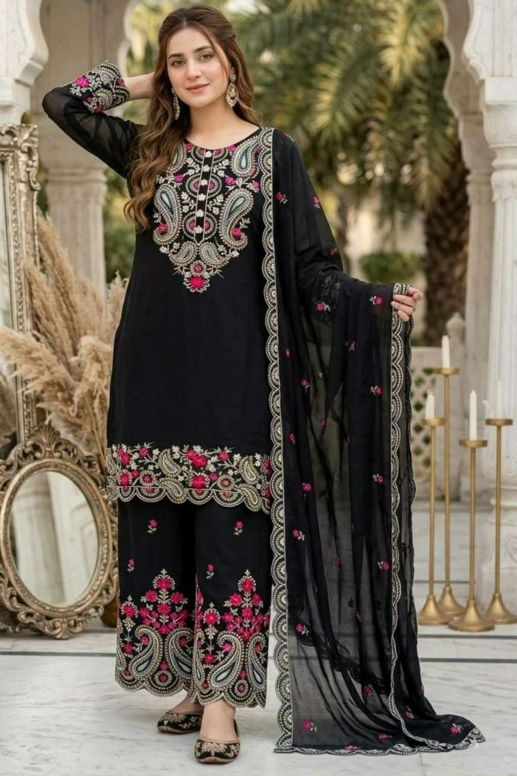 Balaji Emporium DV 23469 Ready to Wear Mal Chanderi Embroidery Work Suit