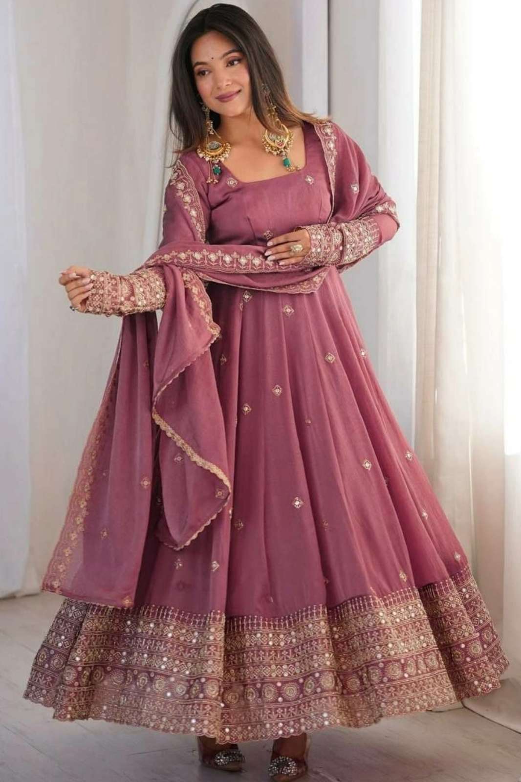 Balaji Emporium DV 23471 Ready to Wear Crush Silk Sequins & Embroidery Work Suit