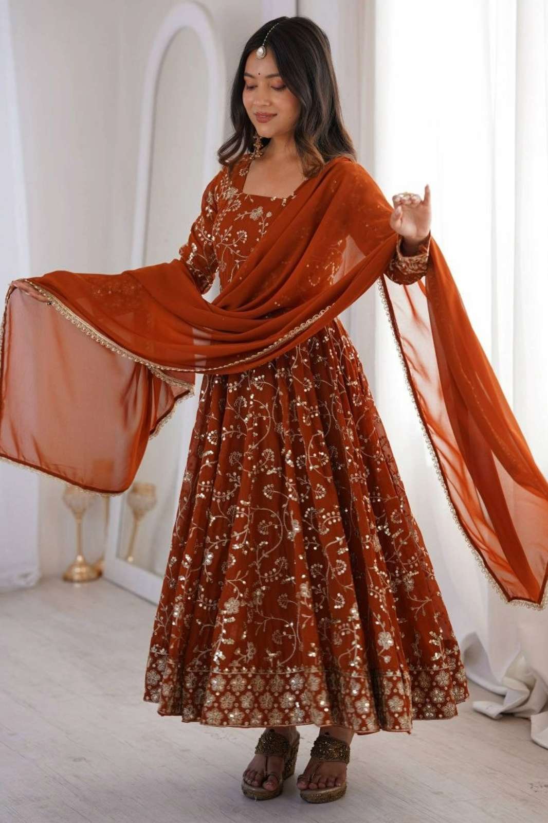Balaji Emporium DV 23479 Ready to Wear Fandy Silk Sequence & Embroidery Work Anarkali Suit