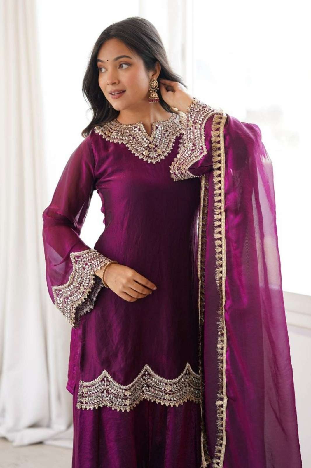 Balaji Emporium DV 26193 Ready to Wear Premium Fendy Silk Suit with Coding  Embroidery and Real Mirror Work