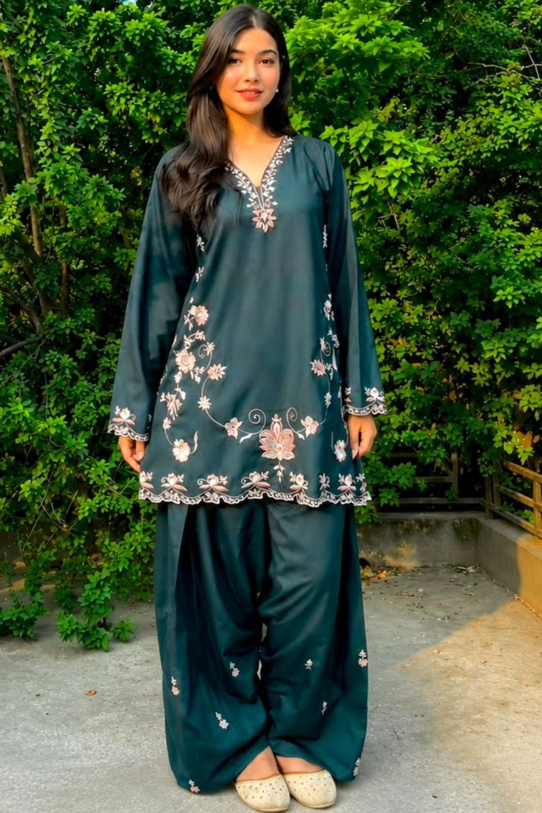 Balaji Emporium LC 23379 Ready to Wear French Crap Embroidery Work Suit