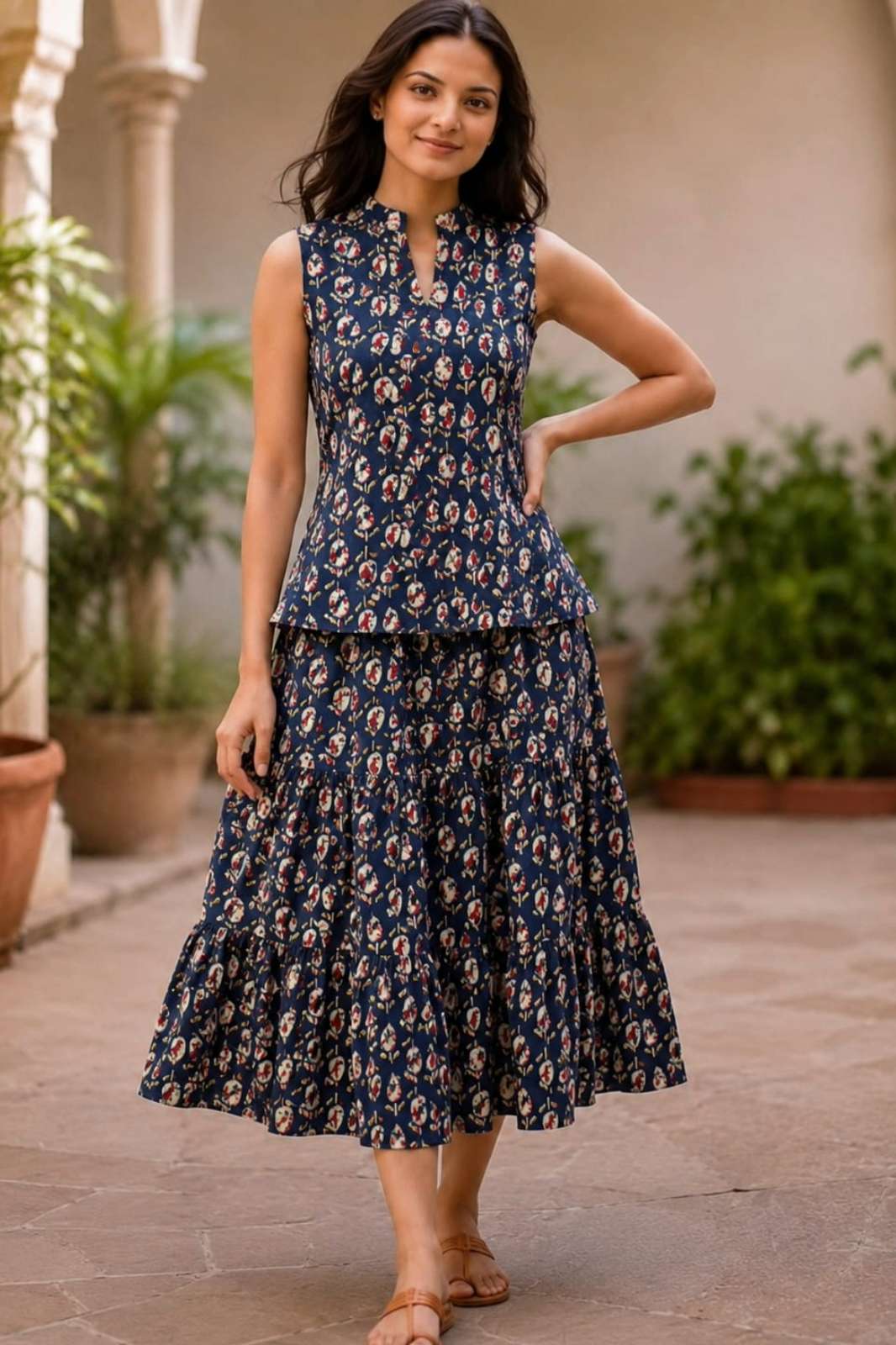 Balaji Emporium RF 23451 Ready to Wear Puire Cotton Bagru Hand Block Printed Dress