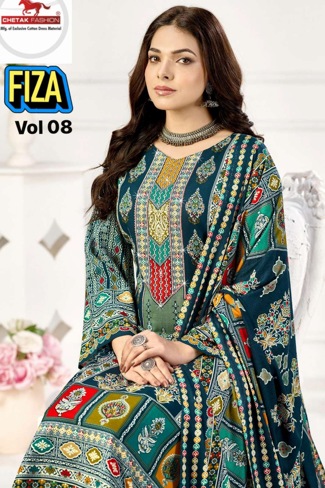 CHETAK FASHION FIZA VOL 08 RAYON SWAROVSKI DAIMAND WORK PAKISTANI SUIT 