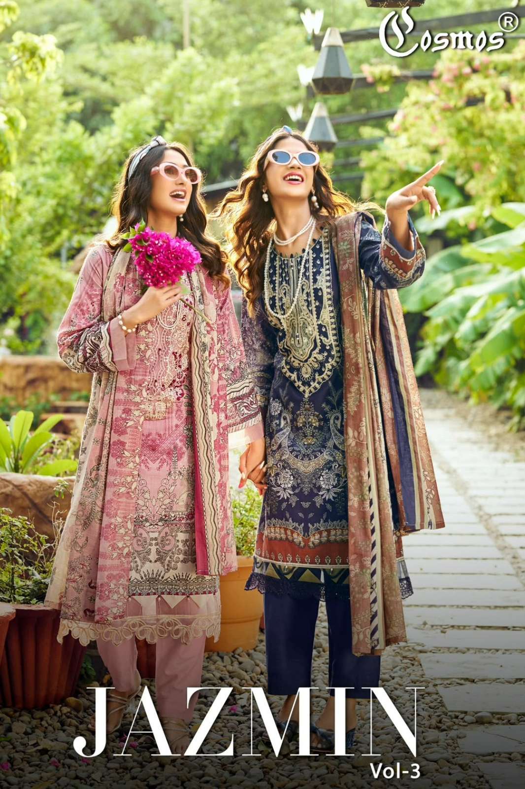 COSMOS FASHION Jazmin vol 3 Lawn Cotton Beautiful Embroidery Work Pakistani Suit