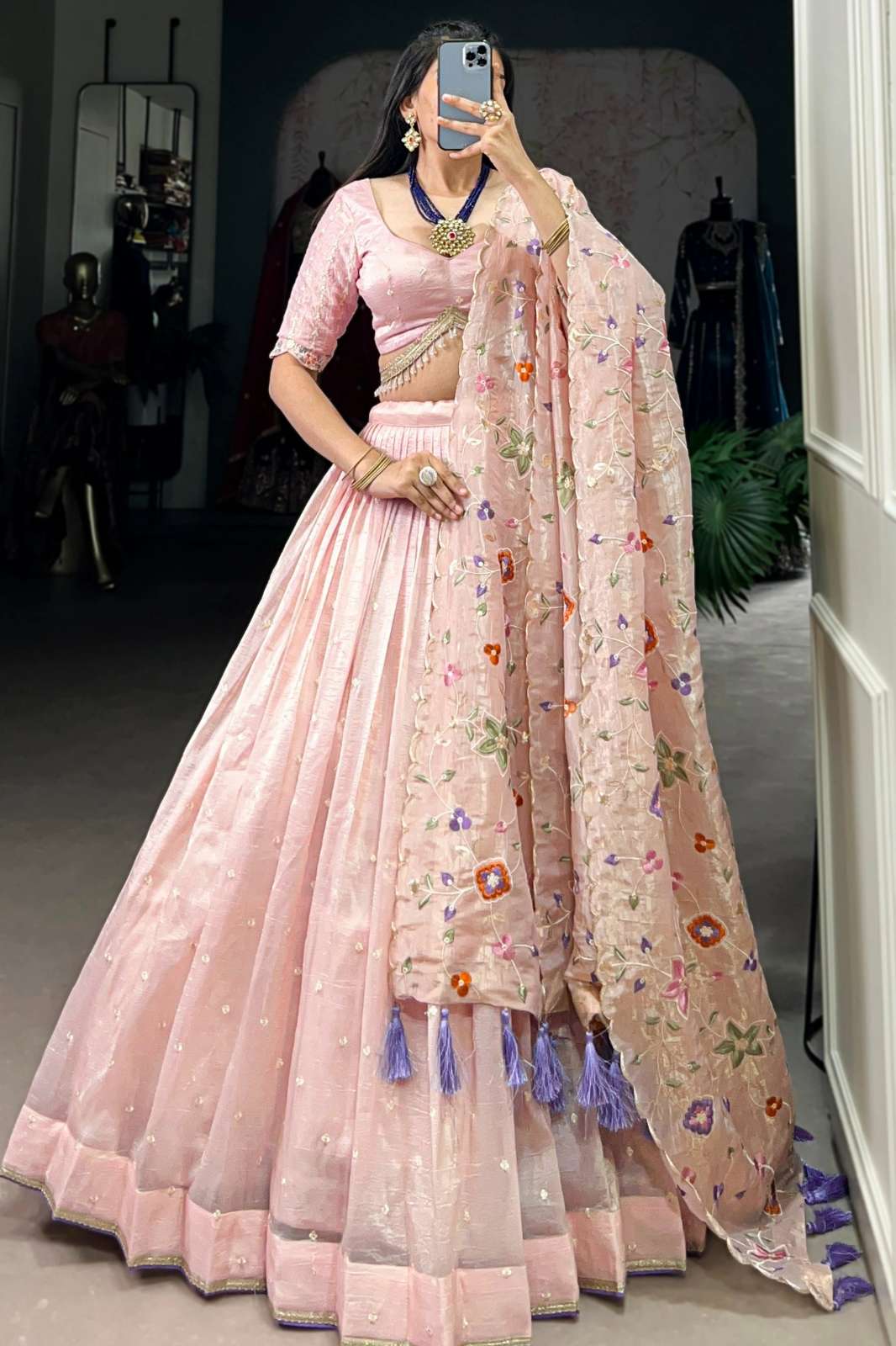 Crazycloths 23397 Gold Crush Sequins & Thread Embroidery Work Lehenga Choli