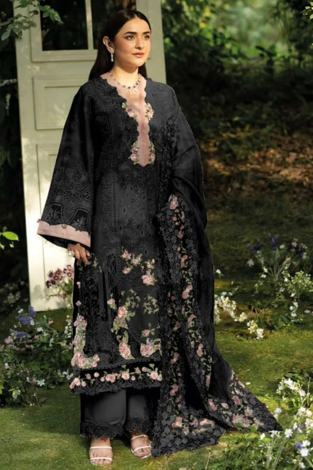 Deepsy Suits ELAF  Premium 6 Pure cotton with heavy self embroidery pakistani suit