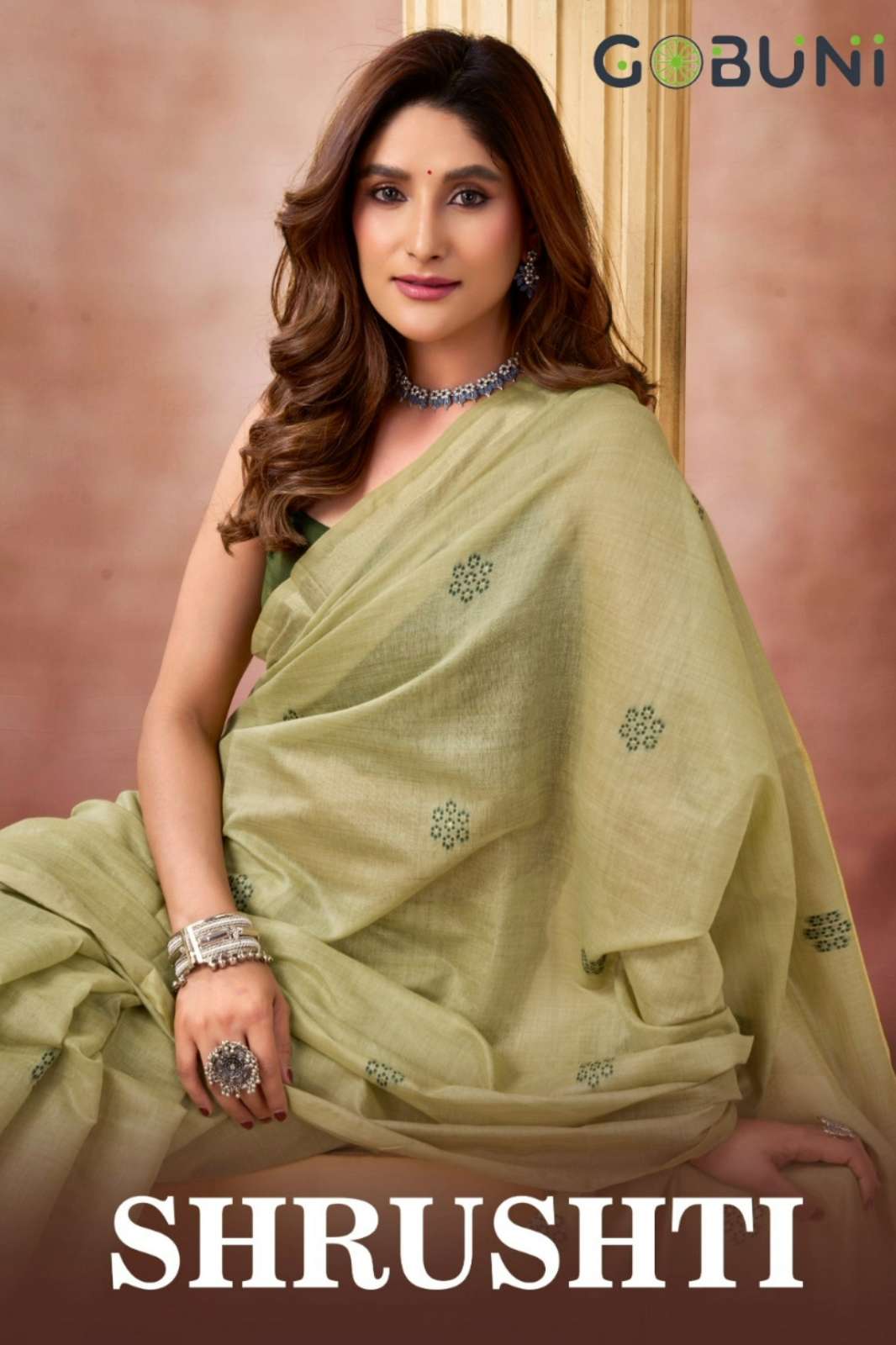 Gobuni Shrushti Cotton Saree With Tassels & Weaving Work 