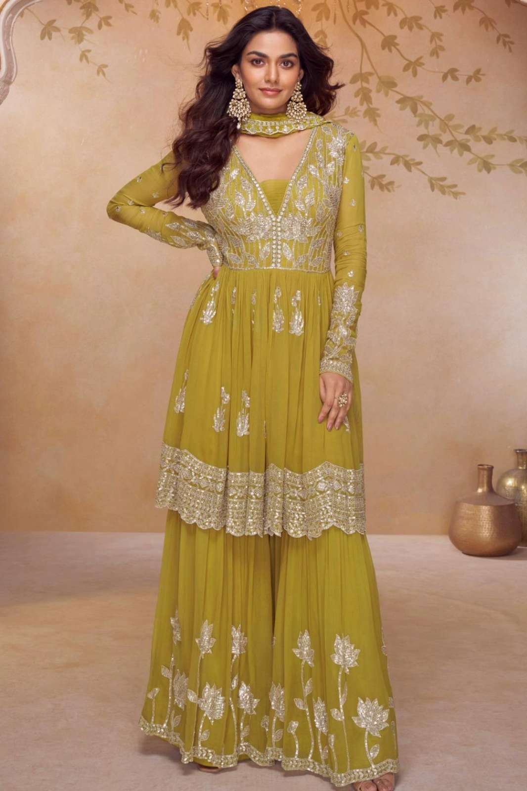 Gulkayra HEER 23434 Ready to Wear Embroidery Work Real Chinon Suit