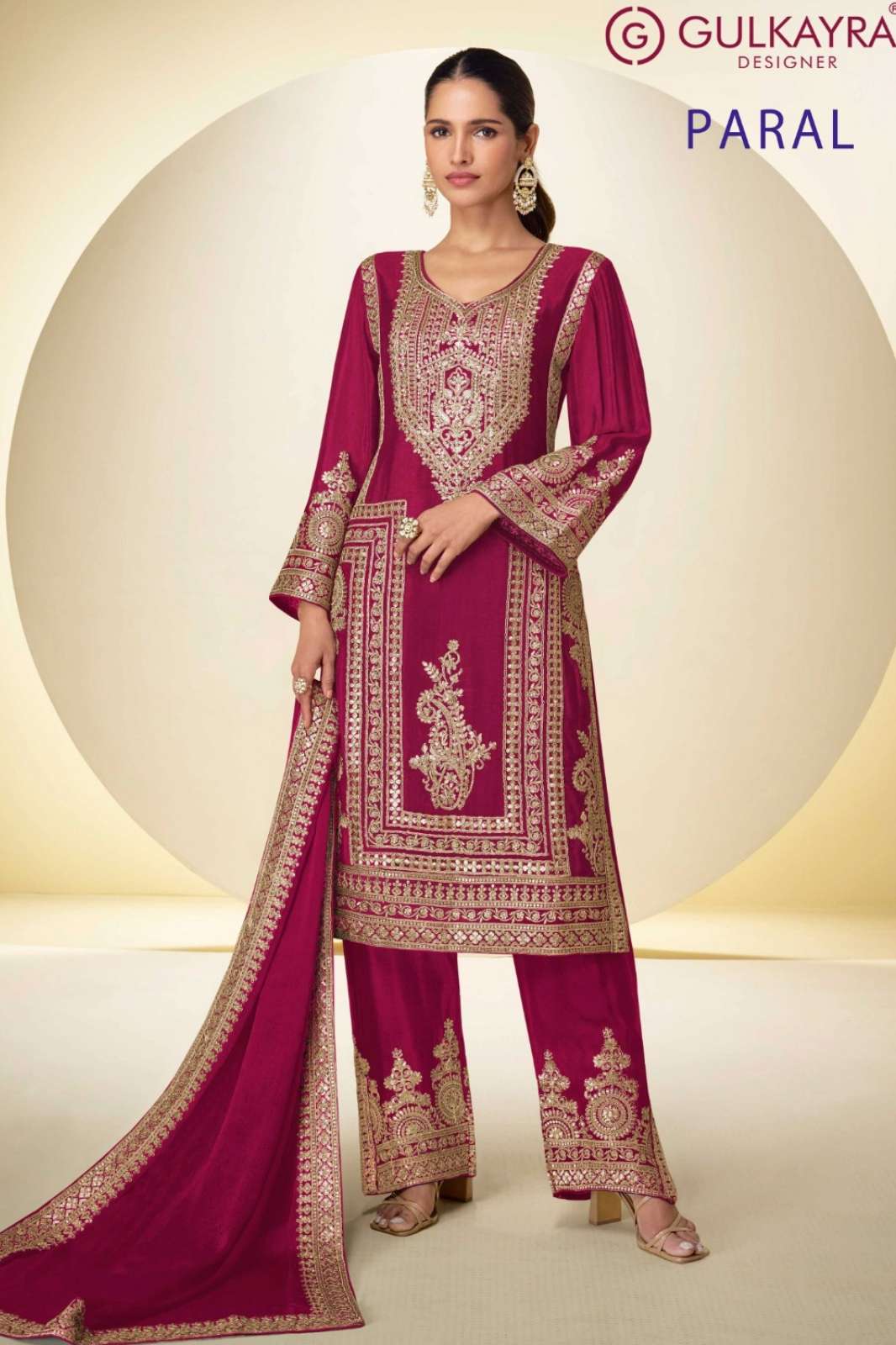 Gulkayra Paral Ready To Wear Real Chinon Embroidery Work Party Wear Suit