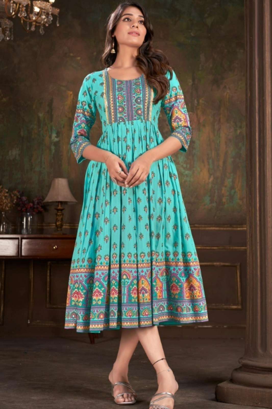 Jivora Moon Night Ready to Wear Cotton Floral Printed Dress 