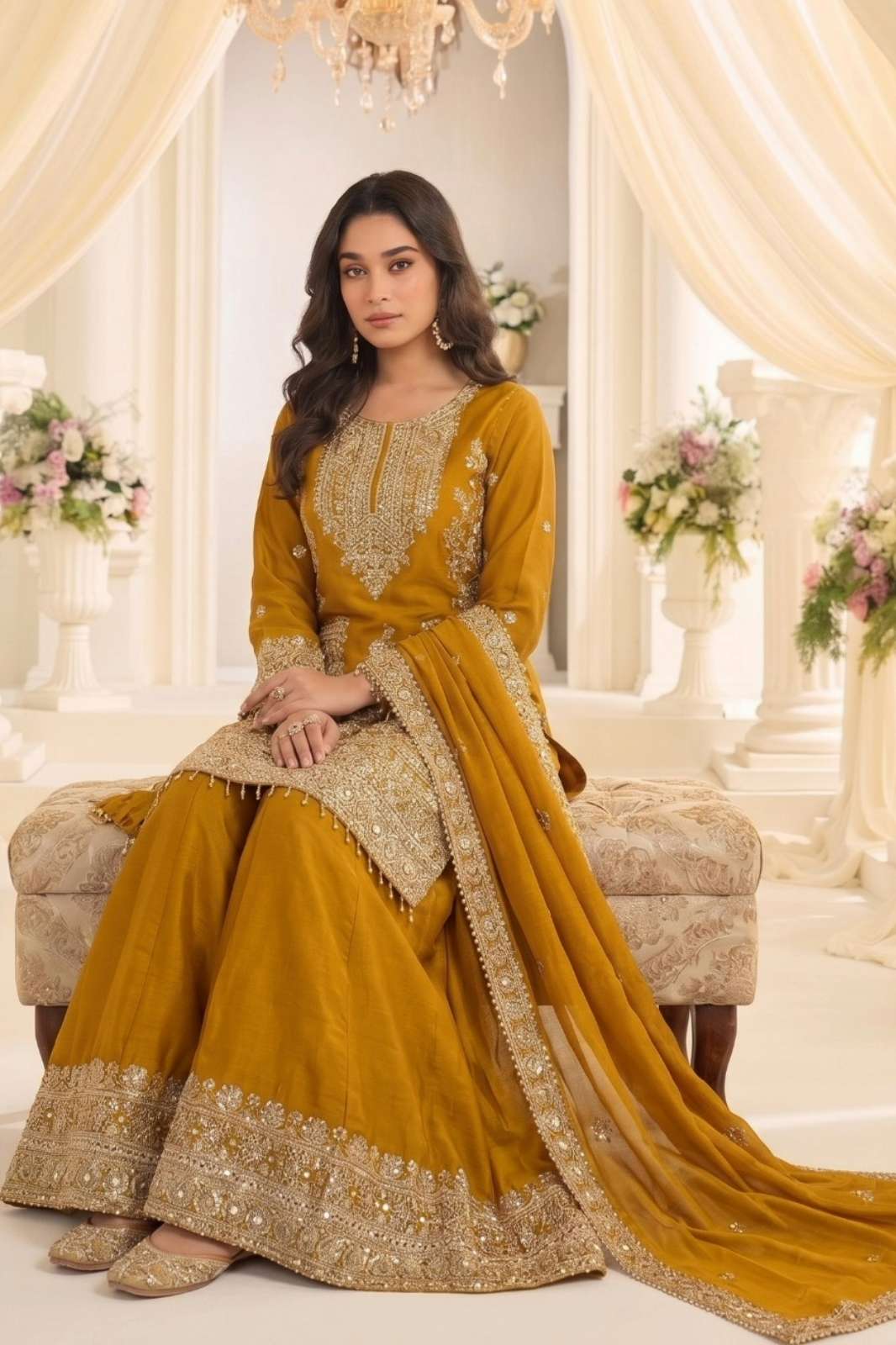 Kb Series KB 3322 Ready to Wear Chinon Beautiful Sequence & Embroidery work Suit