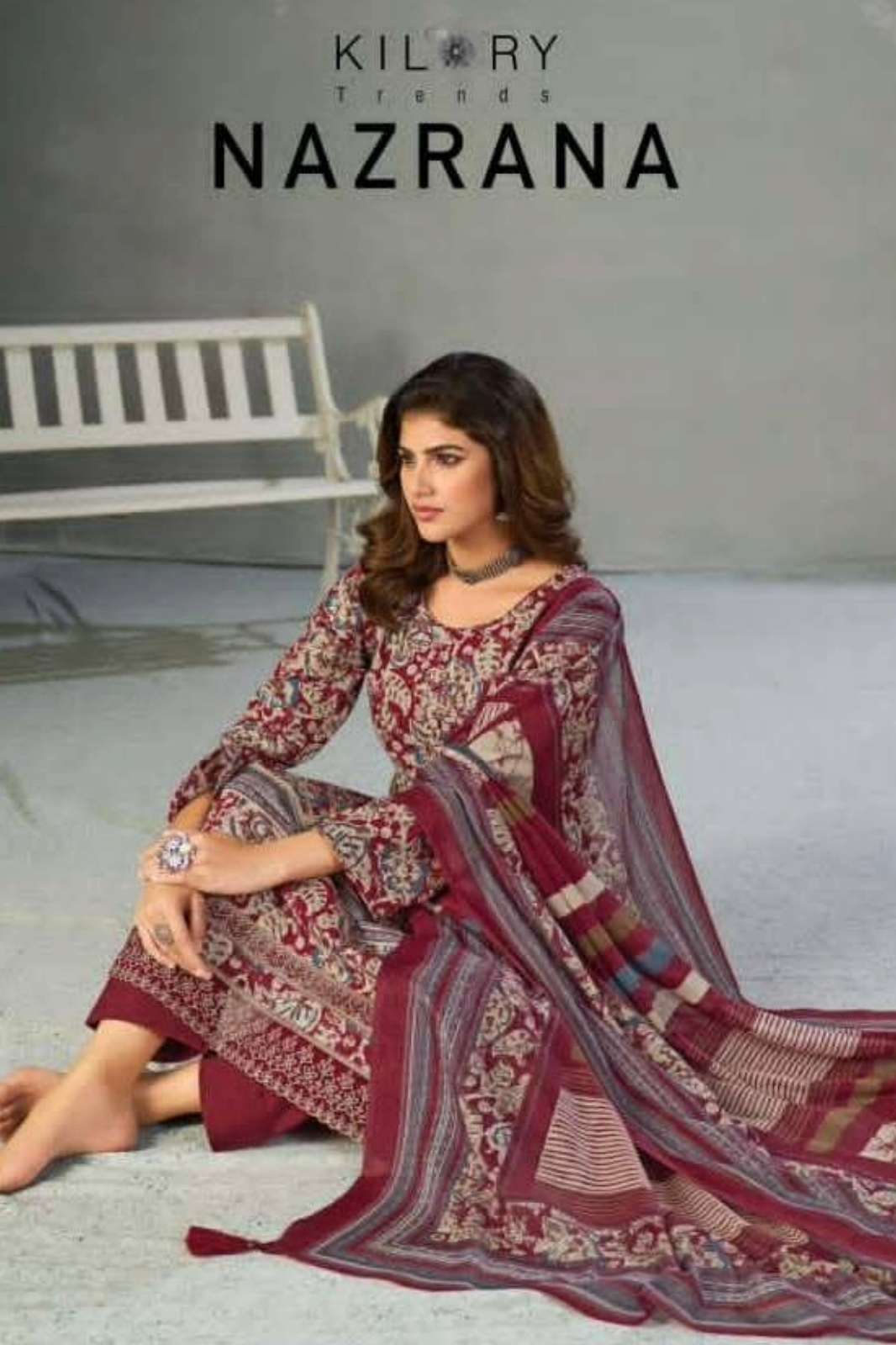 KILORY TRENDS NAZRANA PURE LAWN COTTON DIGITAL PRINT & EMBROIDERY WORK SUIT 