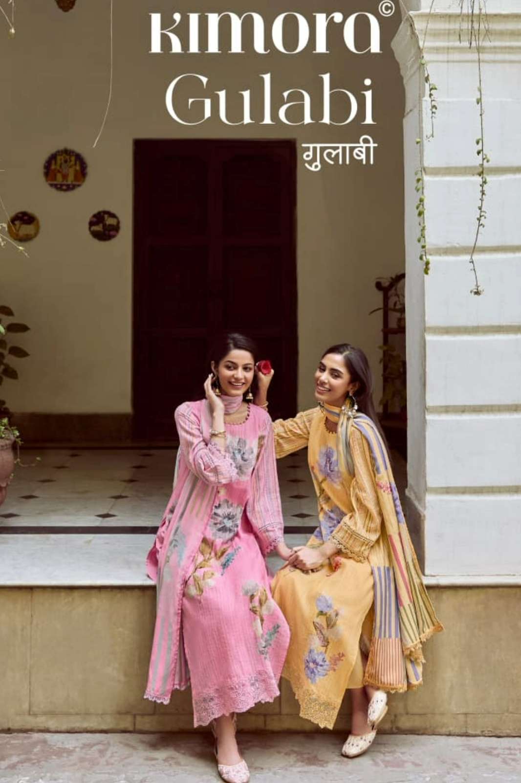 Kimora Gulabi Pure Cotton Embroidery & Handwork Suit 