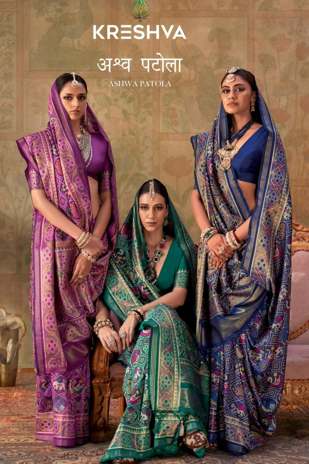 Kreshva Ashwa Patola Superior Soft Silk Weaving Patola Saree 