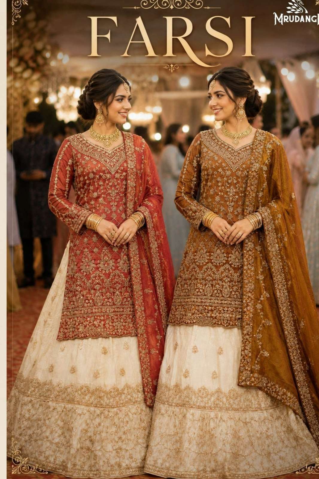 MRUDANGI FARSI READY TO WEAR PREMIUM VISCOUS TISSUE EMBROIDERED SUIT 