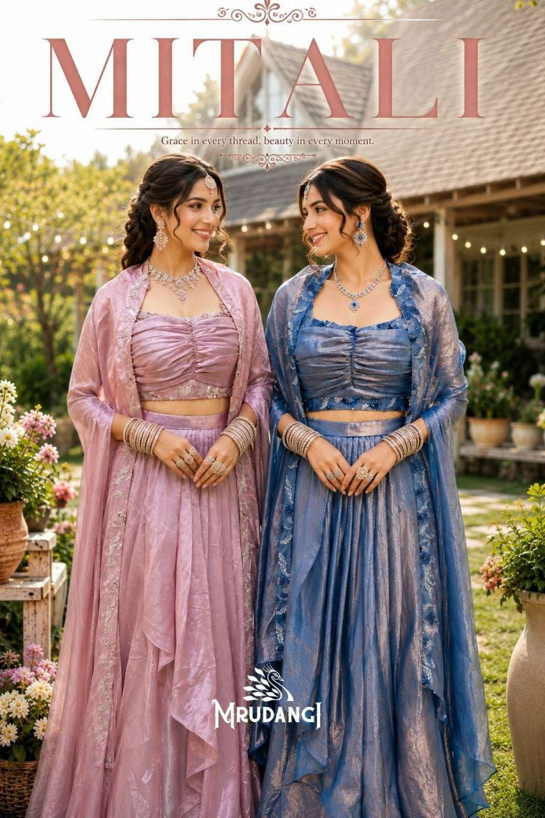 MRUDANGI MITALI 23176 READY TO WEAR REAL PREMIUM  FANDY SILK EMBROIDERED DRESS