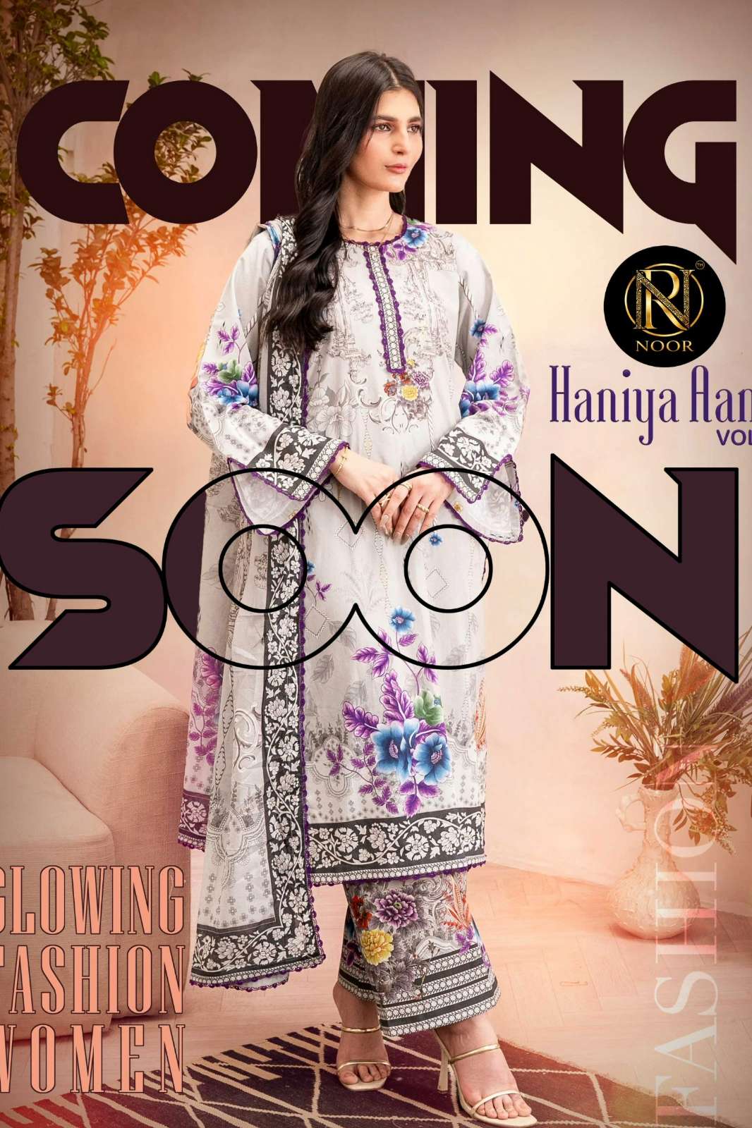 NOOR HANIYA AAMIR VOL 1 PURE LAWN COTTON HARD WORK  PAKISTANI SUIT 