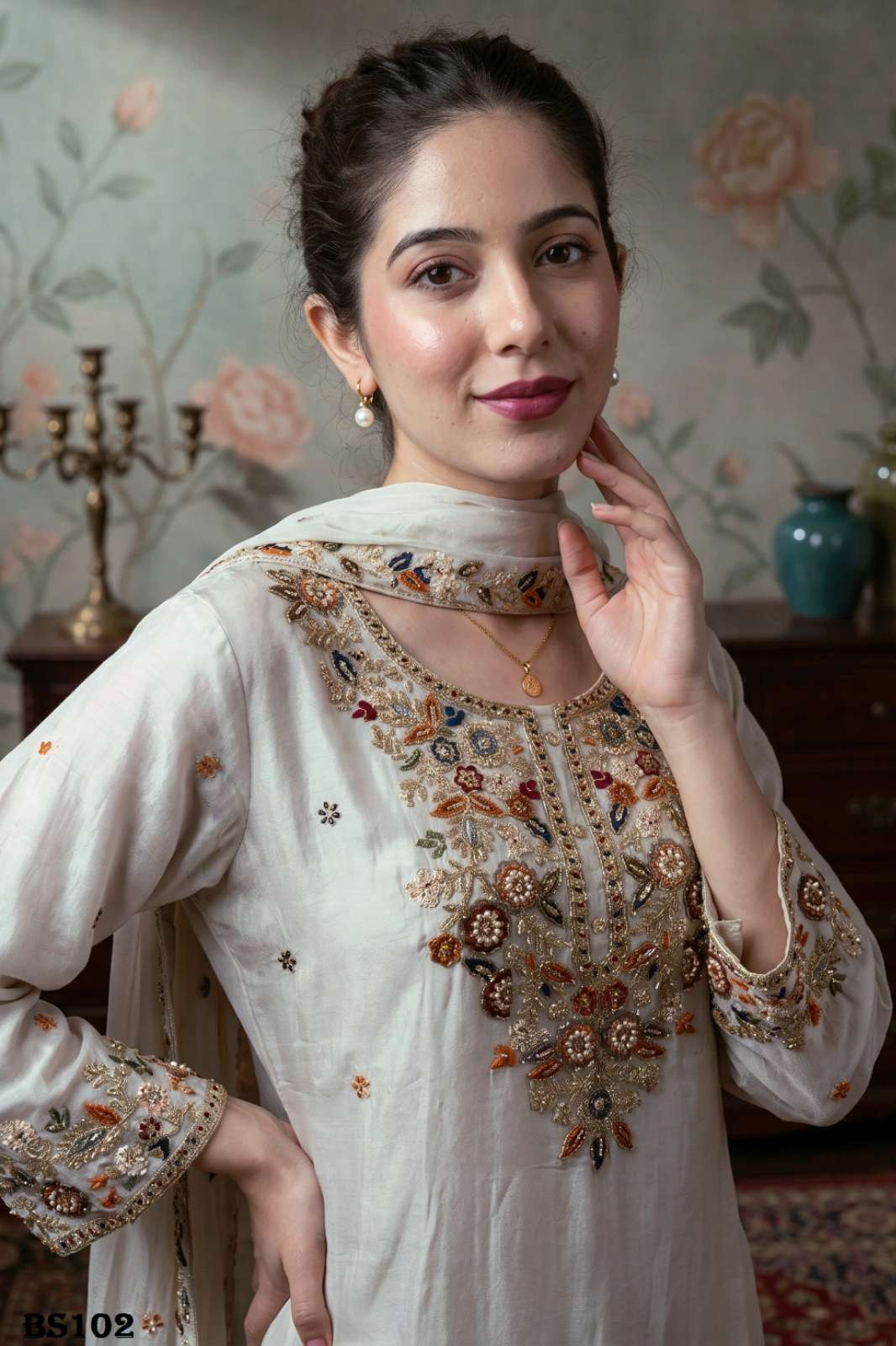 Outluk Luxuria Vol 1 Ready to Wear Pure Tissue Silk Suit with Embroidery & Handwork