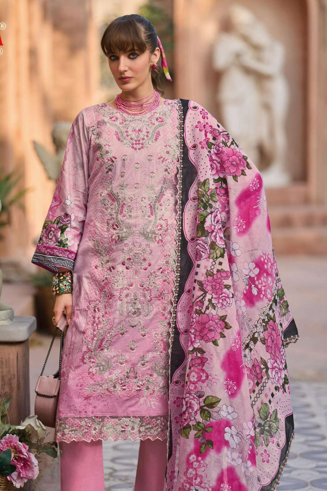 Pakiza Prints Rehmat Vol 29  Lawn Cotton Printed & Chickankari Work Suit 