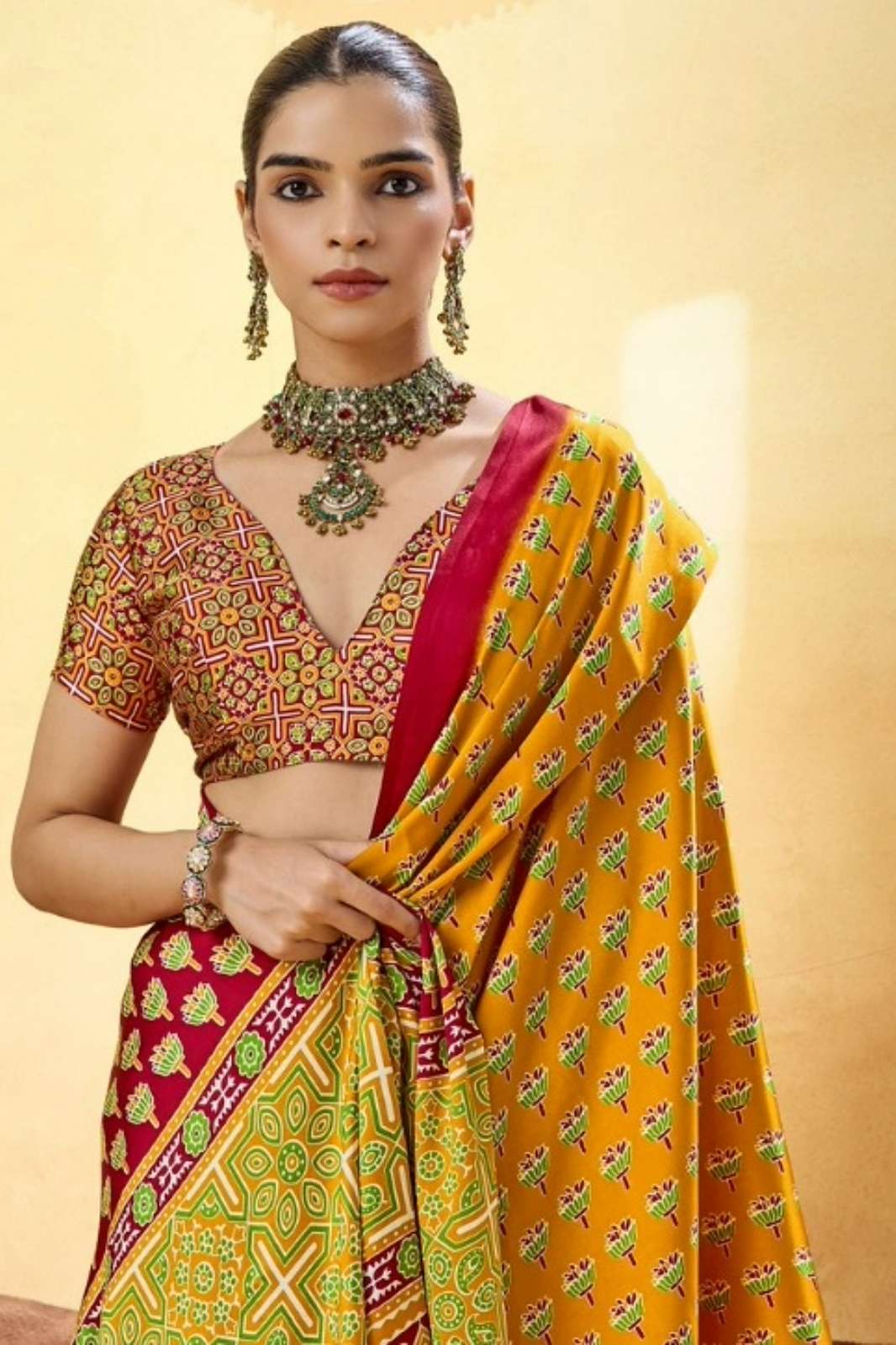 Rajtex PURE AJRAKH 45 Modal Satin Beautiful Ajrakh Printed Saree