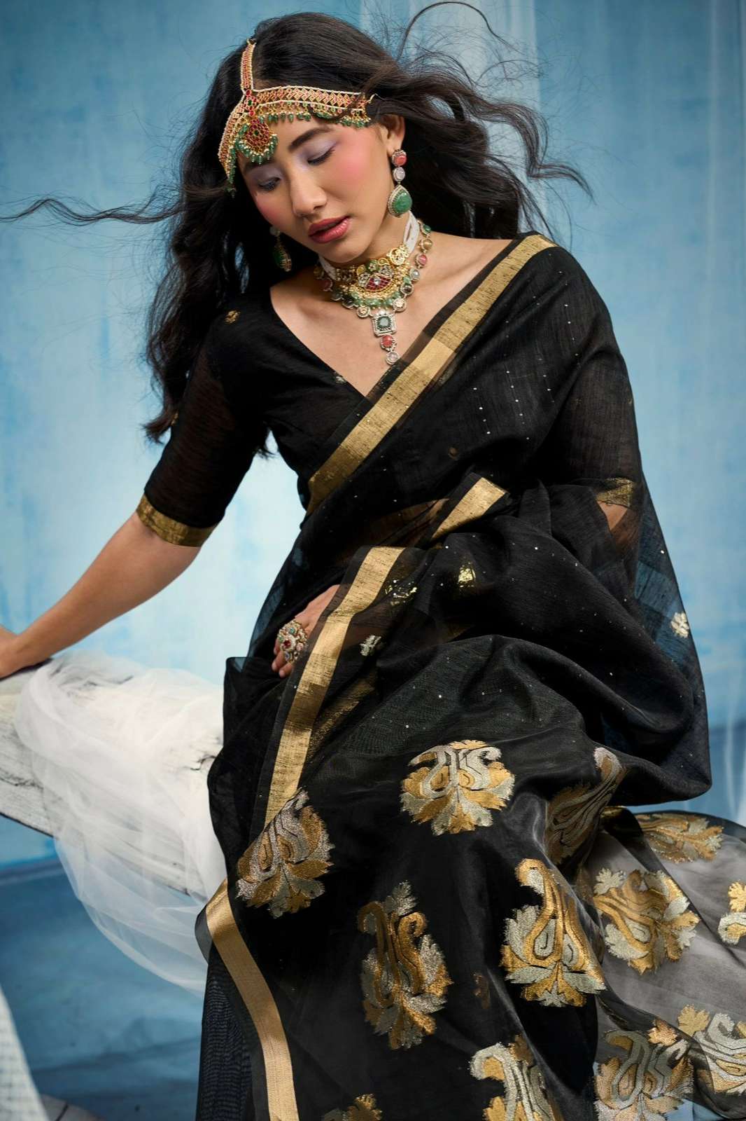 Rajtex Seerat Pure Munga Silk Handloom Weaving Work Saree