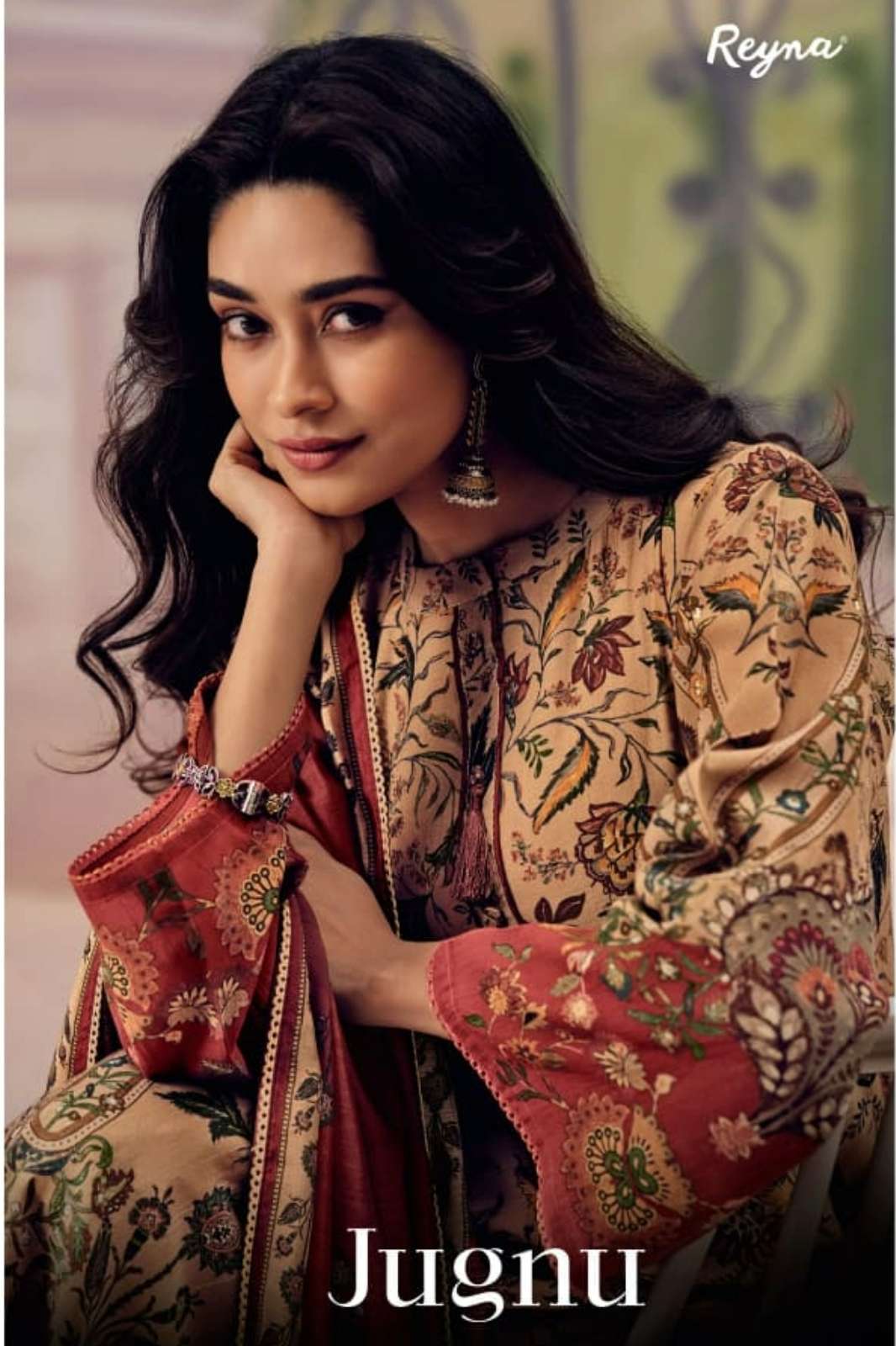 REYNA JUGNU PREMIUM PURE BANARASI MUL DIGITAL PRINTED SUIT 