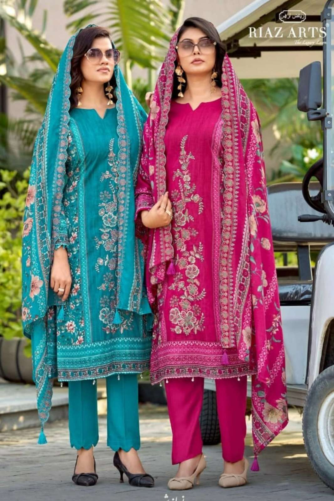 RIAZ ARTS NAWAZISH VOL 3 LAWN COTTON CAMRIC PRINT & EMBROIDERY WORK SUIT 