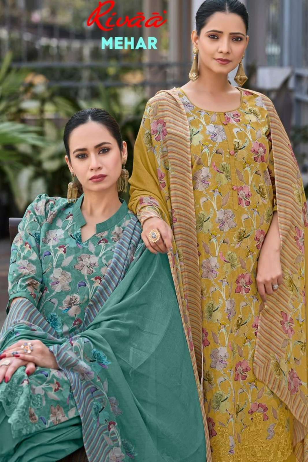 RIVAA MEHAR Pure Italian Lawn Digital Printed Pakistani Suit 