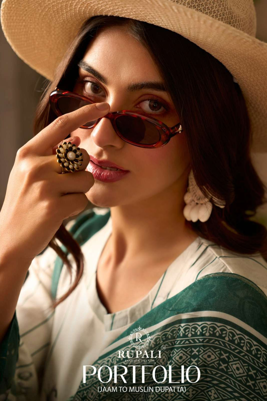 RUPALI PORTFOLIO JAAM SATIN DIGITAL PRINTED & HANDWORKS SUIT 