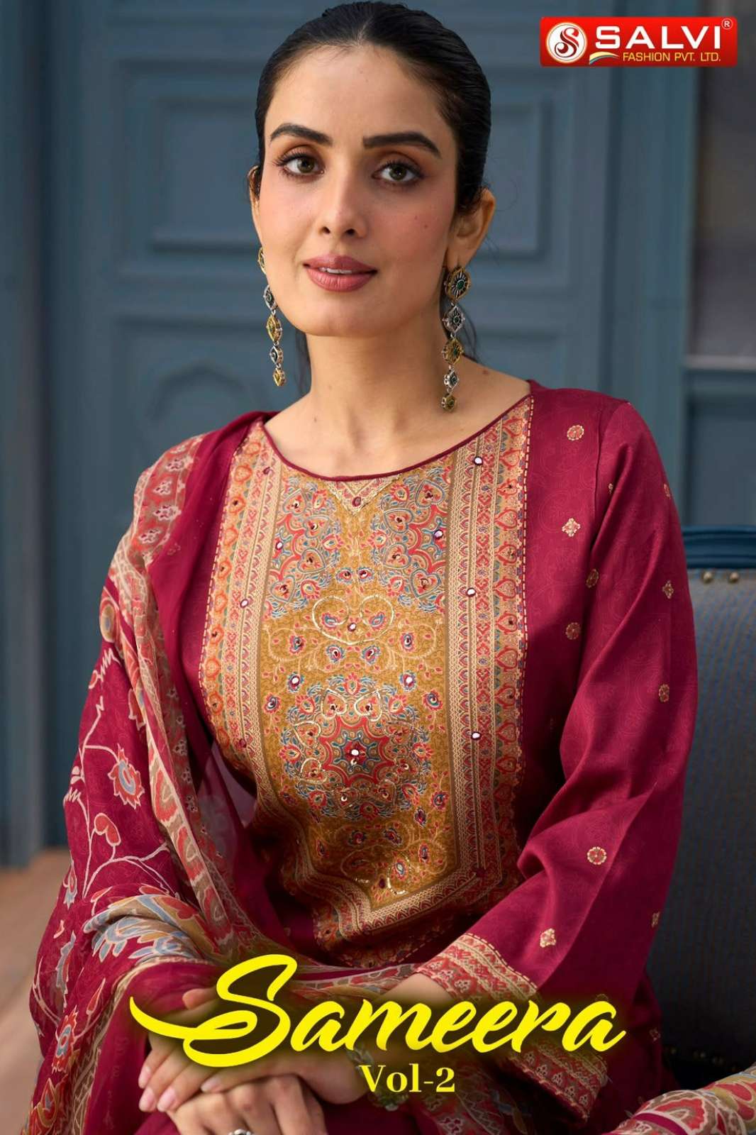 SALVI FASHION SAMEERA VOL NO 2 JAM COTTON HAND WORK SUIT