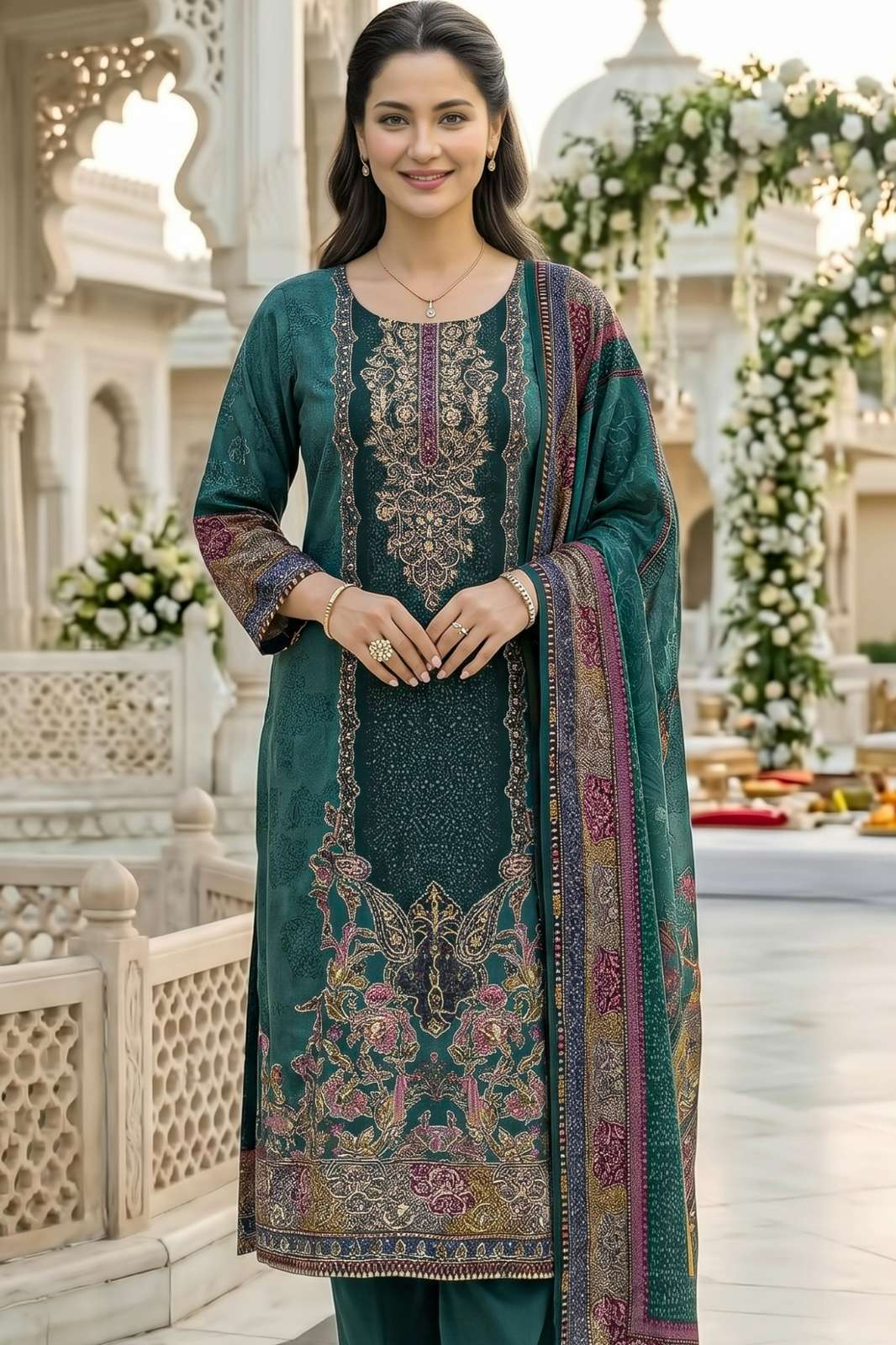 Shree Fab KT 312 Pure Viscous Maslin Digital Print & Diamond Work Pakistani Suit