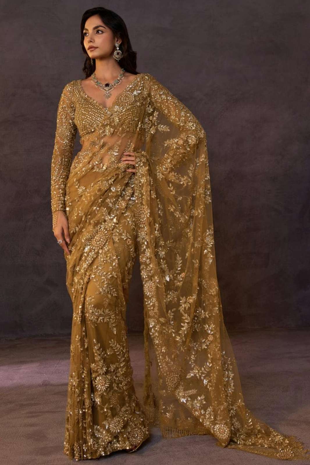 Shri Balaji Emporium 23233 Butterfly Net Embroidery & Sequins Work Partywear Saree