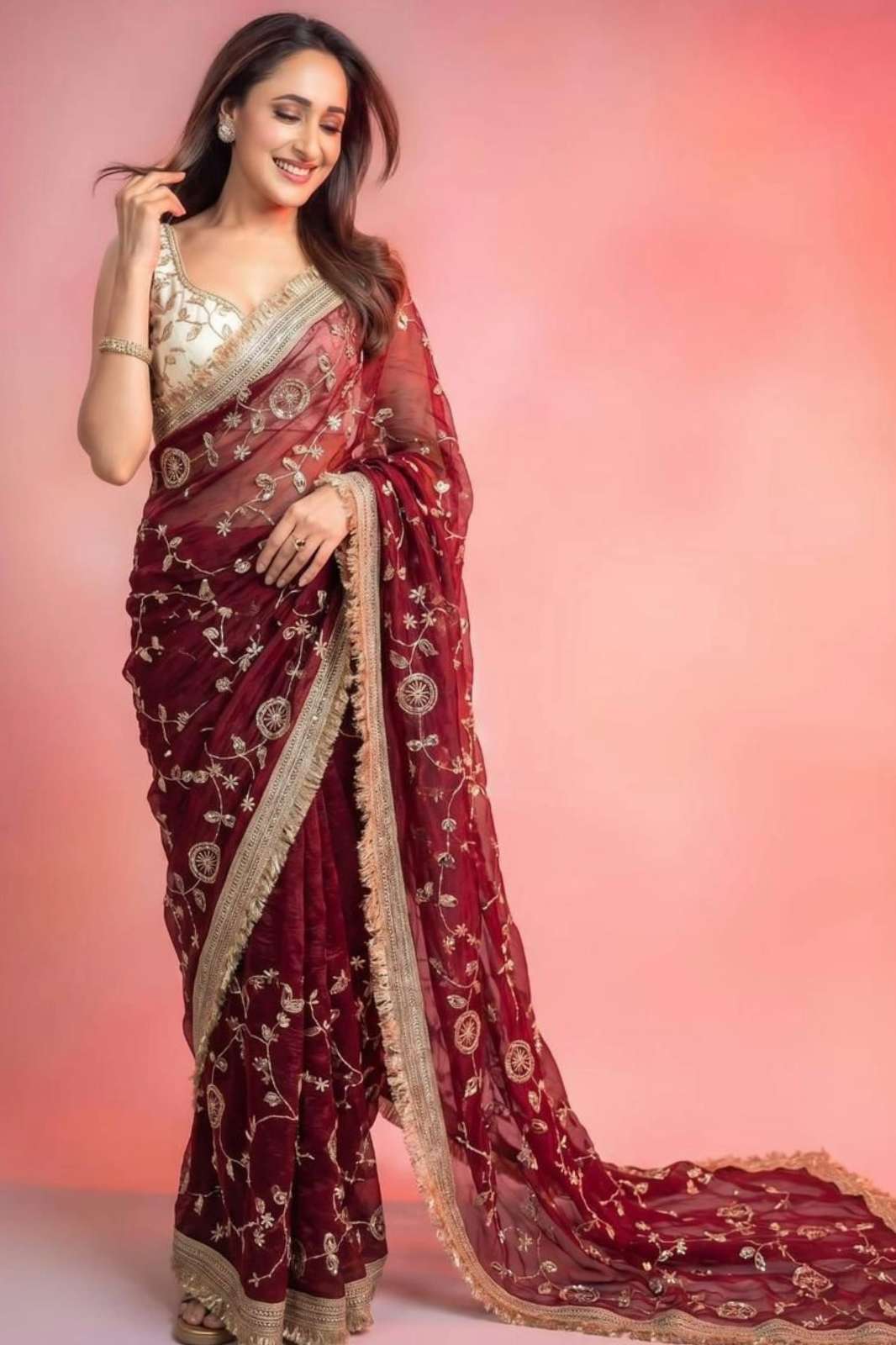 Shri Balaji Emporium 23238 Pure Fandy Satin Embroidery Work Partywear Saree
