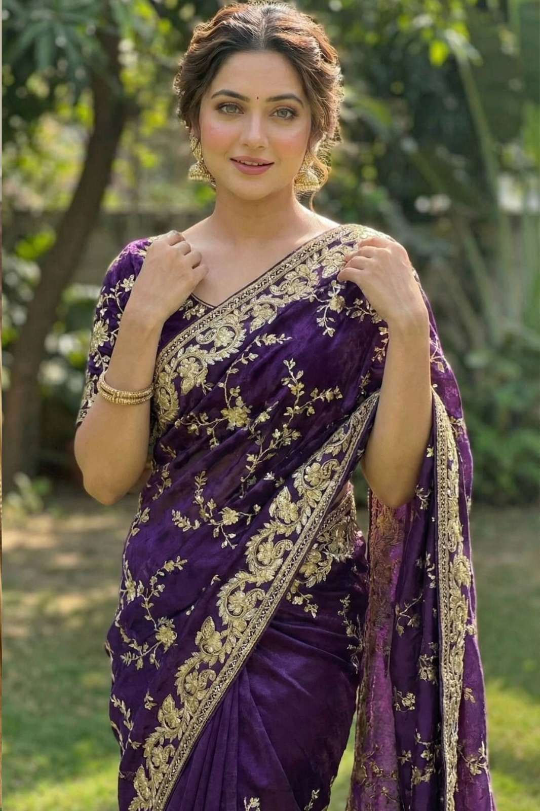 Shri Balaji Emporium 23393 Soft Fandy Satin Silk Embroidery & Sequins Work Partywear Saree