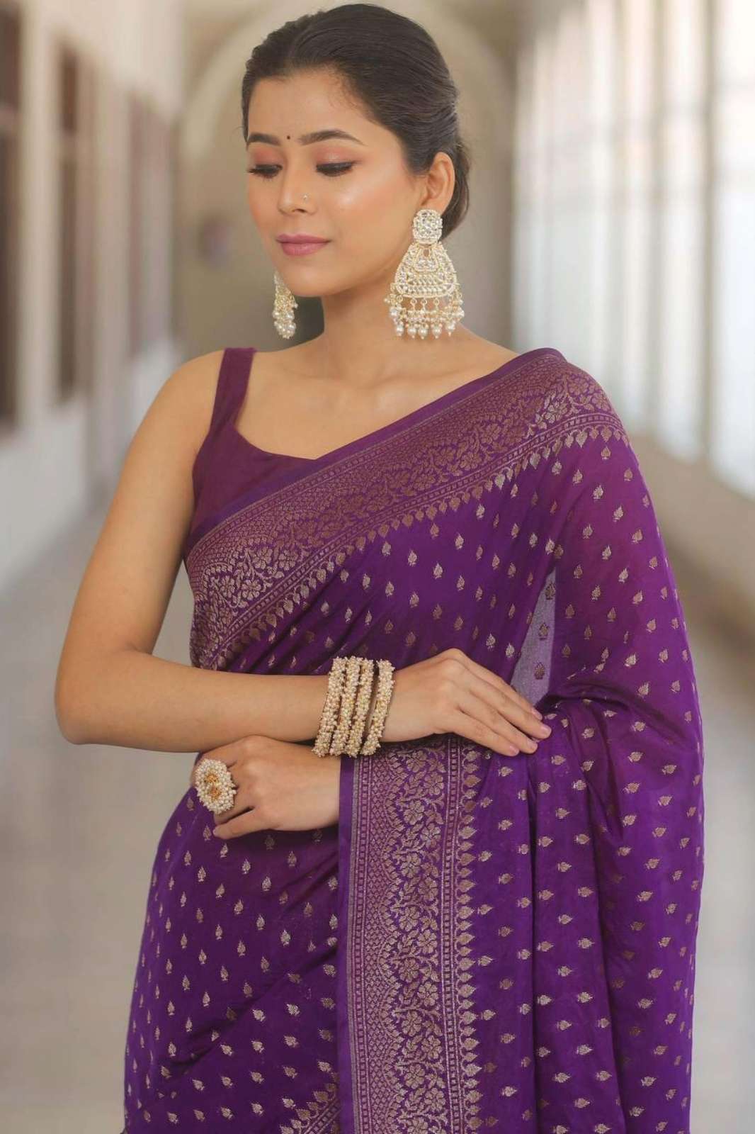 Shri Balaji Emporium 23442 Soft Lichi Silk Saree with Jaquard Work 