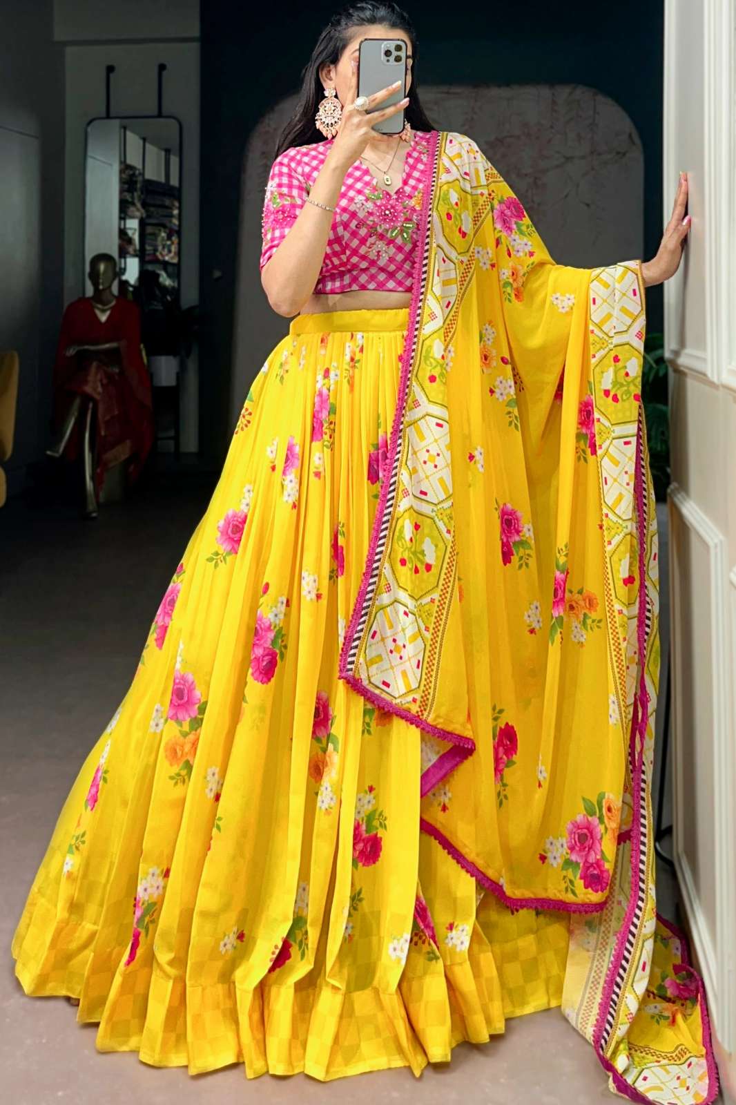 Shri Balaji Emporium 23575 Floral Georgette Handwork Lehenga Choli 