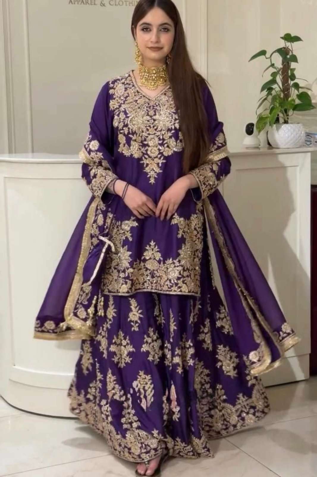 Shri Balaji Emporium DV 23427 Ready to Wear Chinon Silk Sequins & Embroidery Work Suit