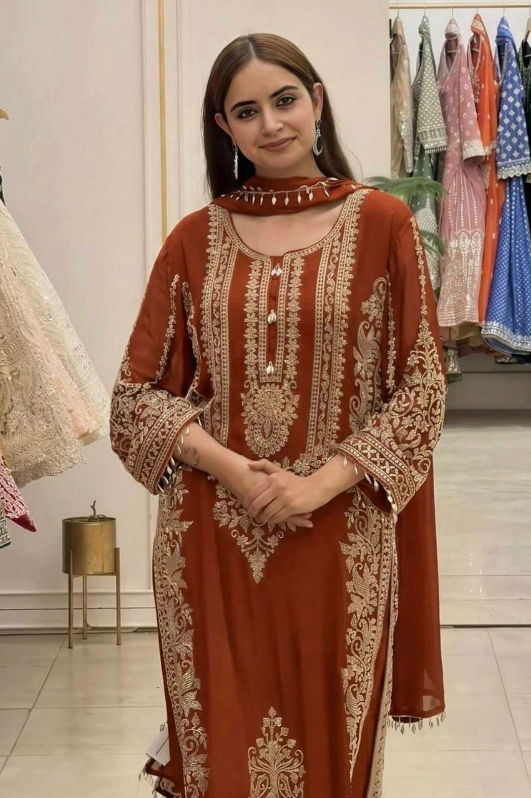 Shri Balaji Emporium DV 26196 Ready to Wear Faux Georgette Suit with Heavy Embroidery Sequence Work